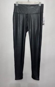 Time & Tru Leggings Women's M Black Mid Rise Stretch Faux Leather Skinny  New Size M - $13 New With Tags - From Missy