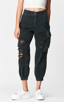 Carmar Denim Ripped Cargo Pants Black 