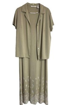 Josephine Chaus Sleeveless Dress And Blouse Size 1 tan floral - $55 - From  Jennifer