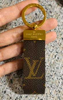 brown louis vuitton leather key ring