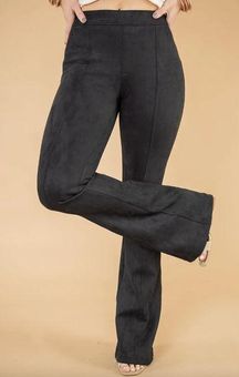 Spanx Black Stunner In Suede Flare Pants Size L NWT Size L - $100 New With  Tags - From Lauren