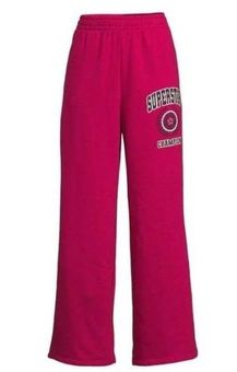 No Boundaries Juniors Superstar Champion Rose Sangria Wide Leg Fleece Pants  XL Size undefined - $17 - From Glenna