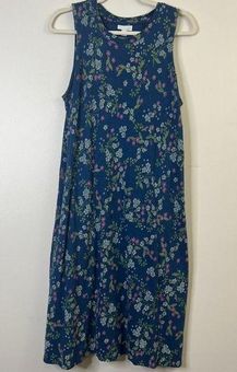 J.Jill Blue Floral Sleeveless A-Line Dress Size XL