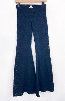 Shape Black Lace Sheer Flare Pants, Shape