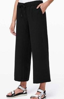 Lululemon on the fly 7/8 woven wide leg pants size 0 black - $72 New With  Tags - From Ava