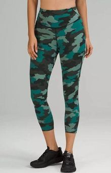 Lululemon NEW Base Pace High Rise Crop 25 Heritage 365 Camo Tidewater Teal  18 - $59 New With Tags - From Jeannie