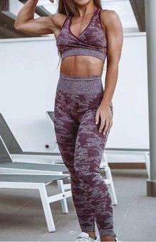 Red Camo Leggings  Fitness Yoga Pants