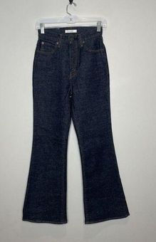 indigo. Moussy Vintage MVS Flare Dark Wash Cropped Jeans Size 25