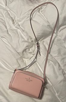 Kate Spade Staci Dual Zip Around pink leather crossbody clutch