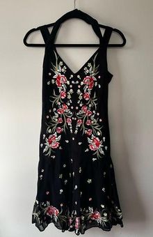 Karen millen black embroidered clearance dress