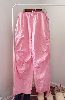 Pink Cargo Parachute Pants