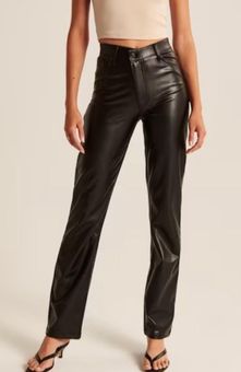 Women's Vegan Leather 90s Straight Pant in Dark Brown | Size 37R | Abercrombie & Fitch