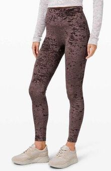 Lululemon Brown Crushed Velvet Wunder Lounge High Rise Tight 28