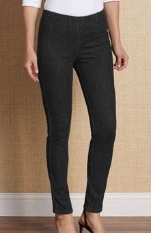 Soft Surroundings Metro Denim Pull On Leggings Black Jeggings