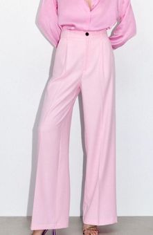 ZARA NWT Pink High-waisted WIDE LEG MENSWEAR STYLE PANTS - $103 New With  Tags - From Melodie