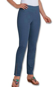 Soft Surroundings Colorful Metro Leggings Button Midnight Teal Blue Size  Medium - $43 - From Kat