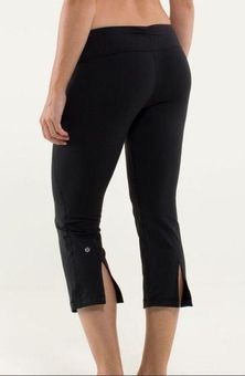 Lululemon gather and crow black crop leggings size 8 - $31 - From