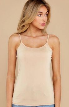 J.Jill Beige Tan Camisole Built in Bra Tank Top Layering Medium M