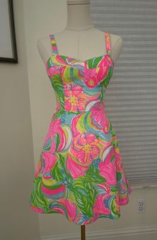 Lilly Pulitzer 'Willow' Vibrant Fit & Flare Dress, Built-in Bra, Size 00