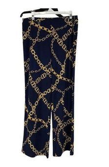Susan Graver Women's Chain Printed Knit Comfort Waist Wide Leg