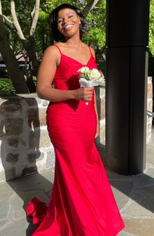 B darlin red prom on sale dress