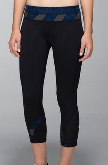 Lululemon Women Leggins Size 6 Inspire Tight II Mesh Naval Blue Luxtreme