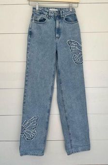 PacSun Butterfly Patch '90s Boyfriend Jeans