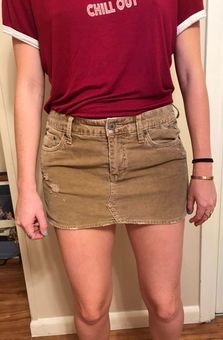 american eagle brown corduroy skirt