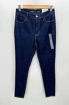 Old Navy Jeans Women 4 NWT Blue Dark Wash Denim High Rise Super