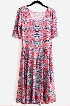 NEW LuLaRoe Blue Floral Nicole Dress