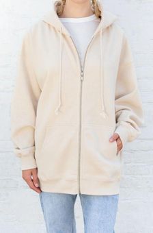 Brandy Melville Christy Hoodie in Cream/Ivory, Oversized Fit White