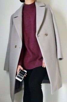 Double breasted tailored coat in wool blend