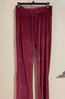 Mandarine Women's Burgundy Velour Track Pants Size Small (Lightly Used) Red  - $20 - From Altrius