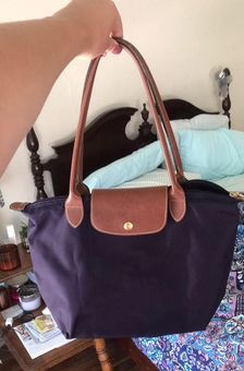 Longchamp Le Pliage Club Large Shoulder Tote (Purple, Bilberry)