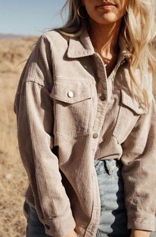 Bohme Corduroy Shirt Jacket In Lavender 