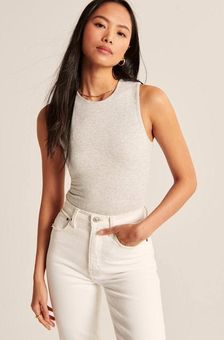 Abercrombie & Fitch seamless high neck bodysuit in grey