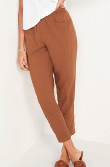 Old Navy High-Waisted Cropped Linen-Blend Tapered Pants