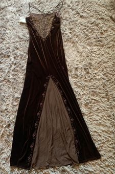 Flori Designs BNWT Vintage 80s deadstock chocolate brown velvet