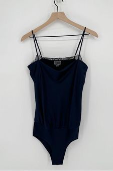 Cami NYC Romy Lace Trimmed Silk Blend Bodysuit Cowl Neck Blue Women's Small  - $98 - From Amber