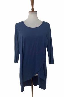 J.Jill Layered Hem Pullover Top Wearever Collection Long Sleeve Blue M  Medium - $19 - From Hugo