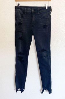 AMERICAN EAGLE black distressed Jeggings