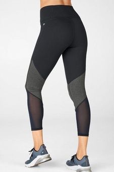 Fabletics Grey Two Tone Grey Mesh Powerhold Leggings