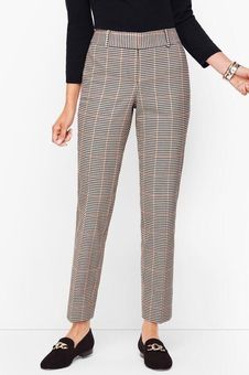 Talbots Hampshire Ankle High Rise Houndstooth Check Pants Black