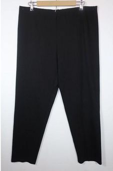 Eileen Fisher Black Ponte Pants Rayon Nylon Spandex Blend Pull On