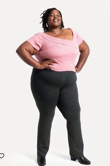 Betabrand Pants Straight-Leg Classic Dress Yoga Pant Charcoal