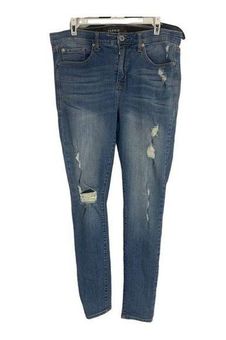 Torrid Blue Distressed Denim Sky High Skinny Jeans Women Plus Size