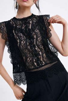 Zara SEMI-SHEER LACE TOP