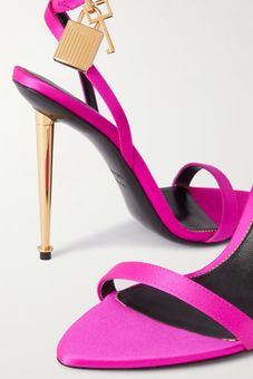 Tom Ford Satin Naked Padlock 105 Sandal in Hot Pink  Size  - $1000 -  From Bbluxwins