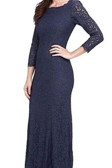 Adrianna Papell Adriana Papell Long Sleeve Lace Ball Gown Formal