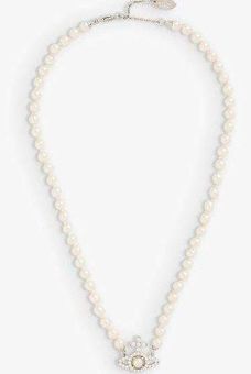 Vivienne Westwood Olympia pearl pendant necklace, Silver